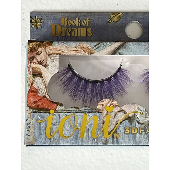 Ioni 3D Faux Mink Lashes – Purple Wispy Cluster Doll Book of Dreams Handmade - Picture 2 of 5